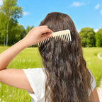 One large, one small, two-piece Wide Tooth Comb，No Handle Detangler Accessories，Large Hair Detangling Comb for Curly, Straight,Wet Dry Hair（Creamy Beige,Light Gray）