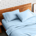 Bare Home Microfiber Pillow Cases - Standard/Queen Size Set of 2 - Cooling Pillowcases - Double Brushed - Light Blue Pillowcases 2 Pack - Easy Care (Standard Pillowcase Set of 2, Light Blue)