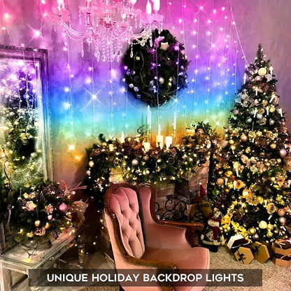 Curtain Lights for Bedroom, 192 Led 8.3ft x 5.25ft Hanging String Lights Outdoor - Image 3