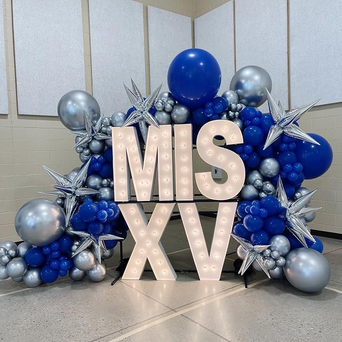 Blue and Silver Balloons Garland Arch Kit - Image 6
