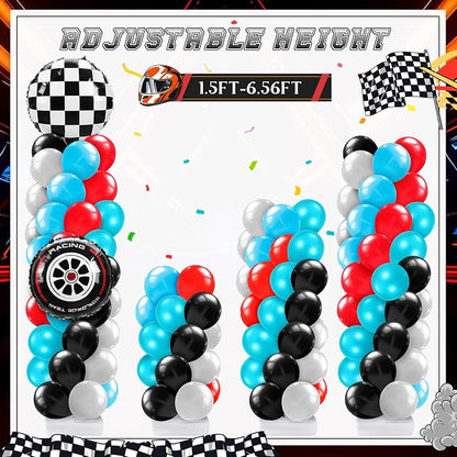 Kasyat 2 Sets Race Car Column Stand Kit Two Balloon Garland Arch Kit Dusty Blue - Image 5