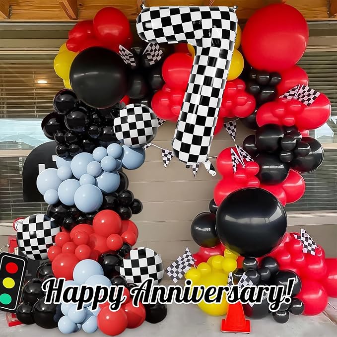 Checkered Number 7 Balloon 40 Inch, Large Foil Black and White Number Balloons - Image 6
