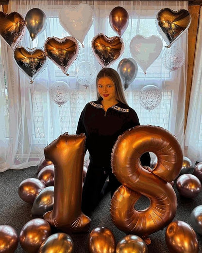 1 Balloon - Brown Birthday Number Balloons, 40 Inch Decorations Men Women | - Image 3