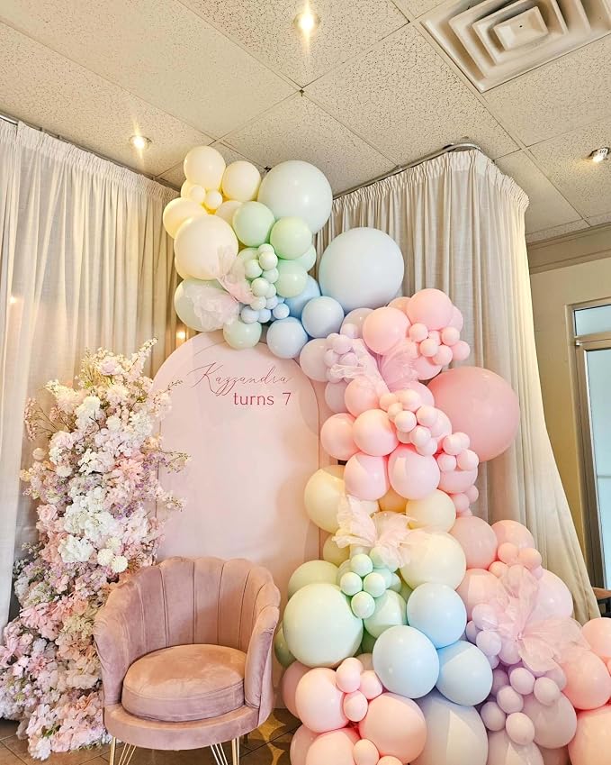 Pastel Rainbow Balloons Arch Kit 174pcs, Macaron Assorted Colorful Spring - Image 8