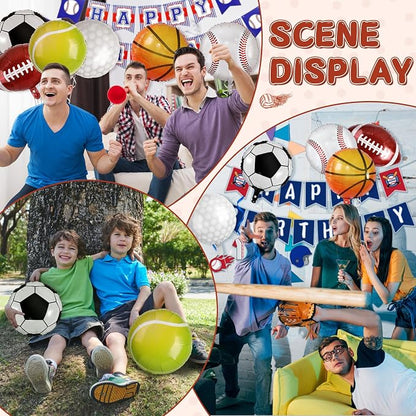 28 Pieces Sports Foil Balloon Set, Mylar Sports Balloons - Image 7