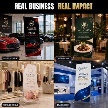 custom x stand banner 30x65" custom banners personalized Printed in USA | - Image 6