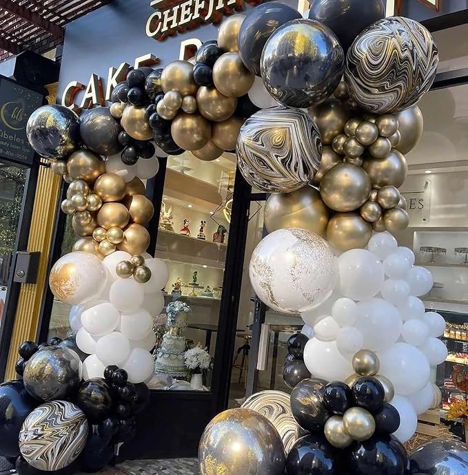 10 Pcs 22 Inch Gold Mylar Balloons, Large 4D Giant Round Foil Balloon Big - Image 7