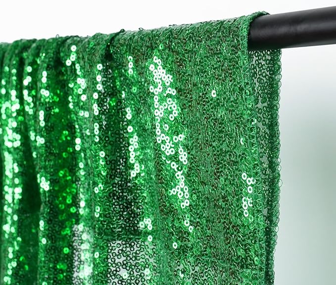 Poise3EHome Green Sequin Backdrop Curtain, 10Ft x 10Ft Green Glitter Backdrop - Image 4
