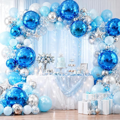 10Pcs Blue Round Foil Balloons, Metallic Light Blue Foil Baloon - Image 6