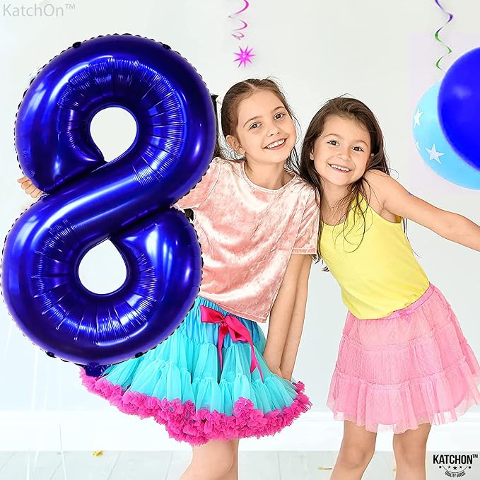 KatchOn Navy Blue Number 8 Balloon 40 Inch, 8th Birthday Decorations Boy | - Image 4