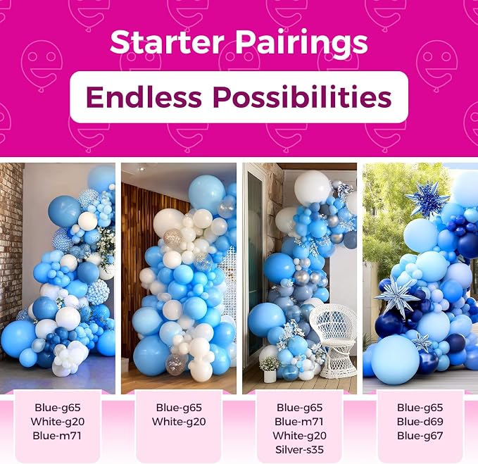 Bezente Blue Balloons Latex Matte Party Balloons 150 Pack 5 inch Small | Light - Image 4