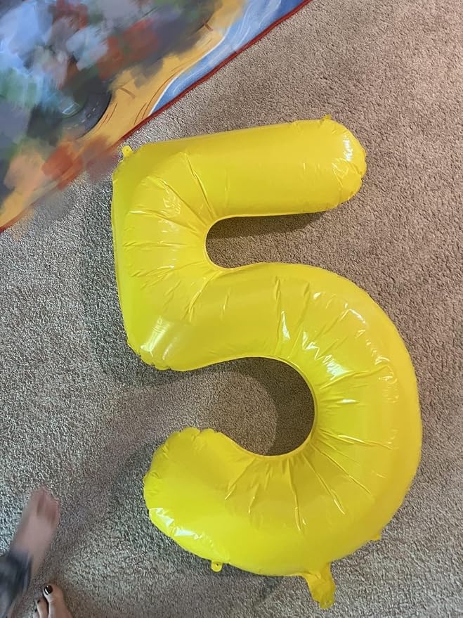 Number Balloons 5 Balloon Yellow - Image 2