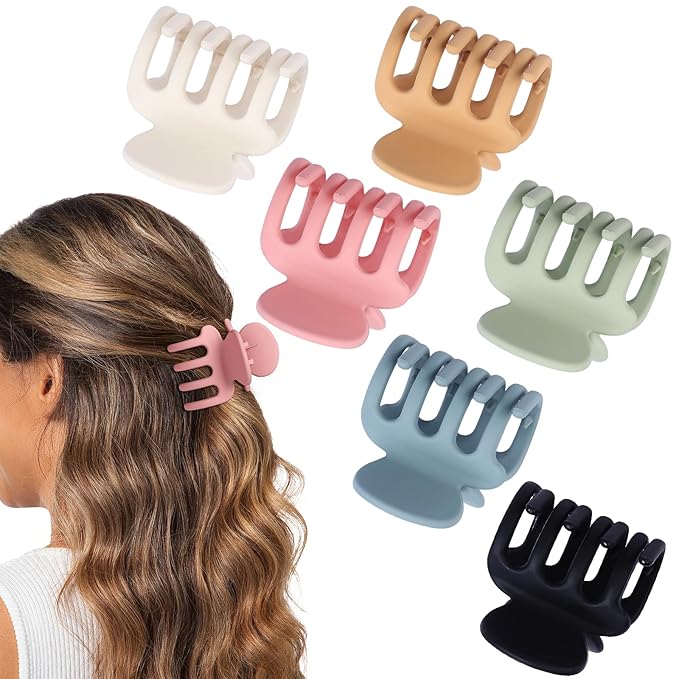 6 Pcs Hair Clips Small Claw Clips for Thin Hair Medium Matte Non-slip Hair Accessories for Women and Girls (Colorful)