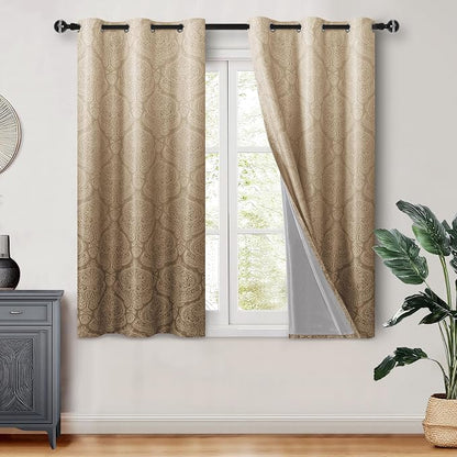 DWCN 100% Blackout Curtains for Bedroom 54 Inch Long by DWCN