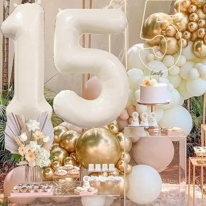 Cream Number 5 Balloon 40 Inch Beige Nude Number 5 Balloon - Image 3