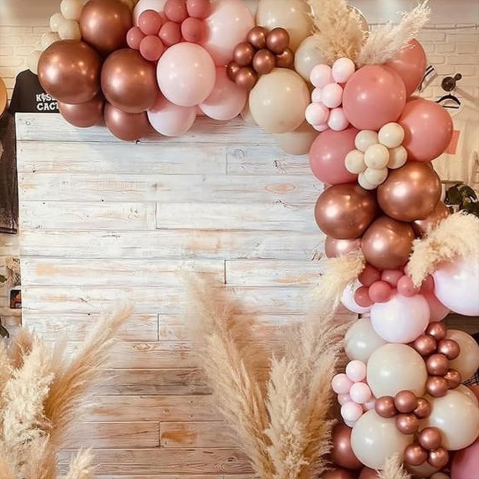Dusty Pink Balloons, Blush Pink Balloons Cream White Balloon, Pearl Light Rose - Image 3