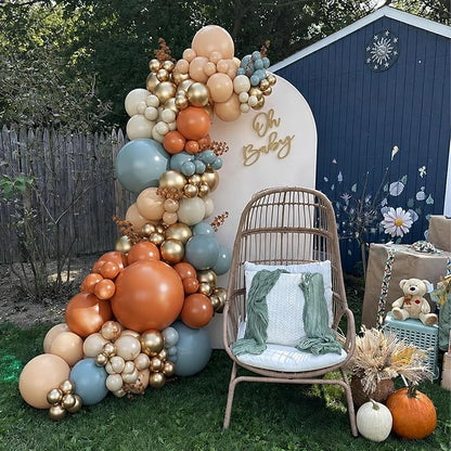 Fall Balloon Arch Kit for Little Pumpkin Baby Shower Decorations | Dusty Blue - Image 2