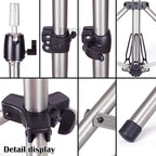 Reinforced Wig Stand Tripod Mannequin Head Stand Adjustable Wig Head Stand Holder for Cosmetology Hairdressing Training with Carrying Bag (Silver)