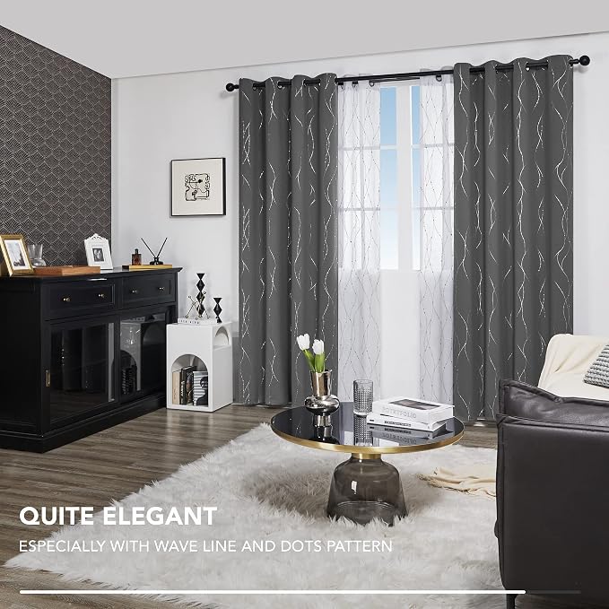 Deconovo Living Room Curtains 95 Inches Long, Thermal Insulated, Room Darkening - Image 5