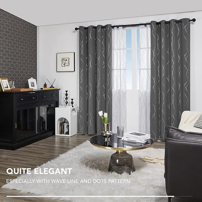 Deconovo Living Room Curtains 95 Inches Long, Thermal Insulated, Room Darkening - Image 5