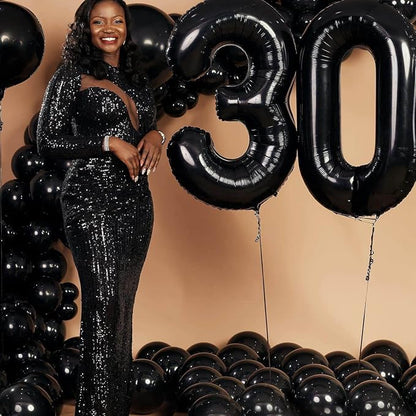 40 Inch Black 30 Number Balloons Giant Jumbo Huge 30 Foil Mylar Helium Number - Image 6