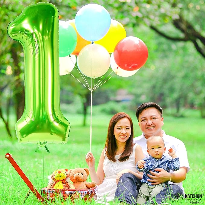 KatchOn Light Green Number 1 Balloon 40 Inch | Mylar Foil Balloon - Image 6