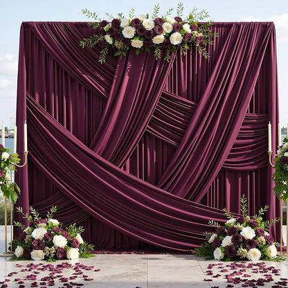 10ft×12ft Burgundy Backdrop Curtains - Image 7