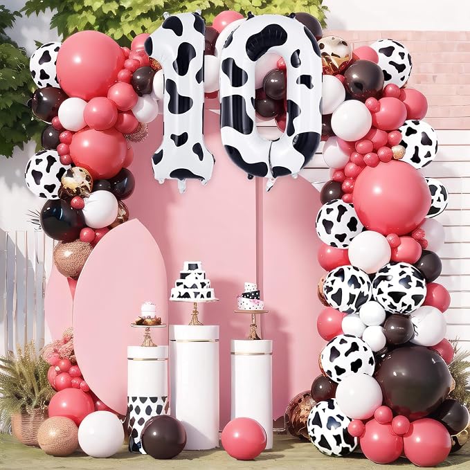 Cow Print Number 0 Balloon, Large 40 Inch Cow Number Birthday Balloons - Image 6