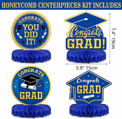 Graduation Decorations Class of 2026 Navy Blue and Gold Balloon Boxes - Image 4