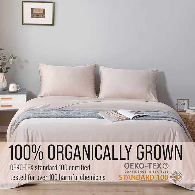 Bella Coterie | Luxury Bamboo Viscose King Size Pillowcase Set | 100% Organically Grown | Ultra Soft | Cooling | 2 Pcs [Dune]