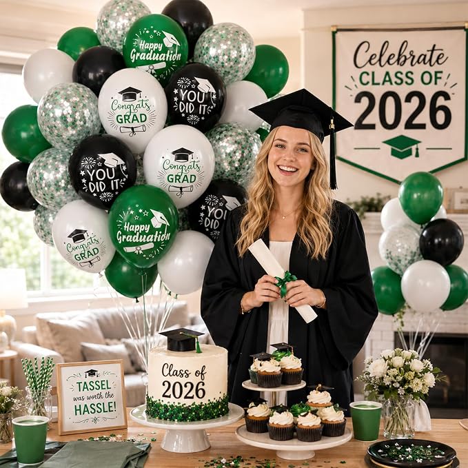 Graduation Balloons Green - Image 3