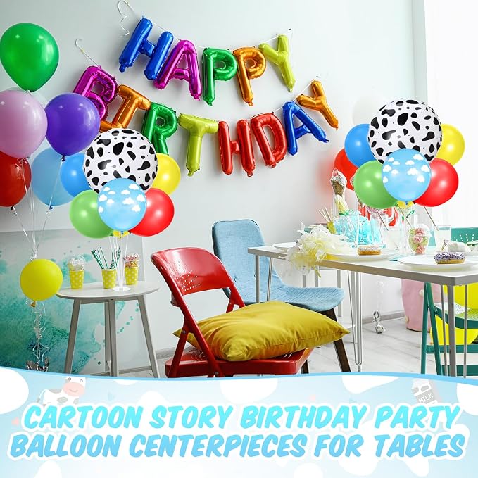 2 Sets Cartoon Birthday Party Decorations Table Centerpiece Red Yellow Blue - Image 5