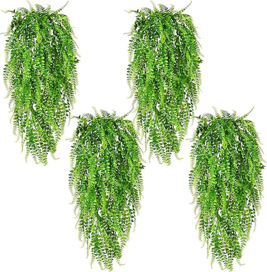 8Pcs Fake Ferns Fake Hanging Plants Artificial Ferns Vine Greenery | UV by Waipfaru