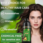 Black Hair Dye Shampoo 6-in-1 Unisex Natural Herbal Formula, Hair Color Shampoo for Women&Man Long-Lasting Color for Grey Coverage Home & Salon (Dark Brown)