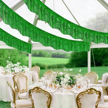 LOLStar Green Foil Fringe Tinsel Garland, Tinsel Streamers Banner, 6 Pack | - Image 6
