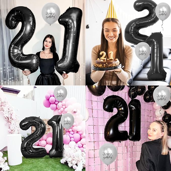 21st Birthday Decorations for Him, 40 inch 21 Balloon Numbers - Image 7