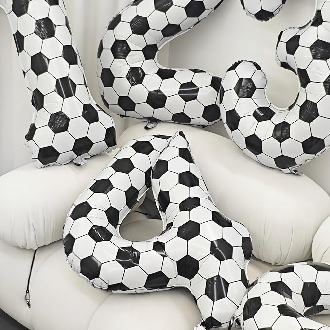 Black White Soccer Number 0 Balloon 10nd Birthday Decoration 40in 0 Balloon | - Image 6