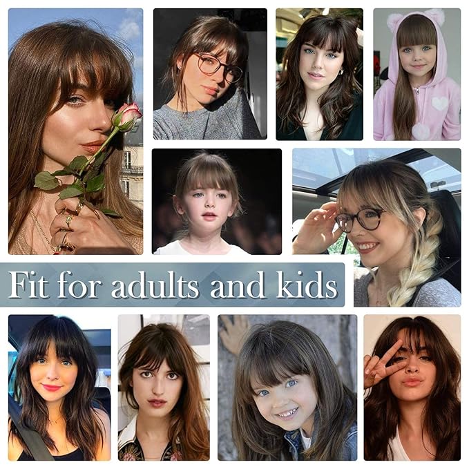 BARSDAR Human Hair Clip in Bangs - Real Human Hair Clip in Bangs for Women - Golden Blonde French Bangs Extensions Fringe with Temples Dyeable Real Hair Bangs Hairpieces - Dark Golden Blonde