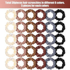 WILLBOND 30 Pcs Small Satin Silk Scrunchies Bulk for Women, Thin Hair Ties Mini Scrunchy Bands Skinny Ponytail Holders for Thick Curly Hair Pony Tails Wrist Decor(Colorful)