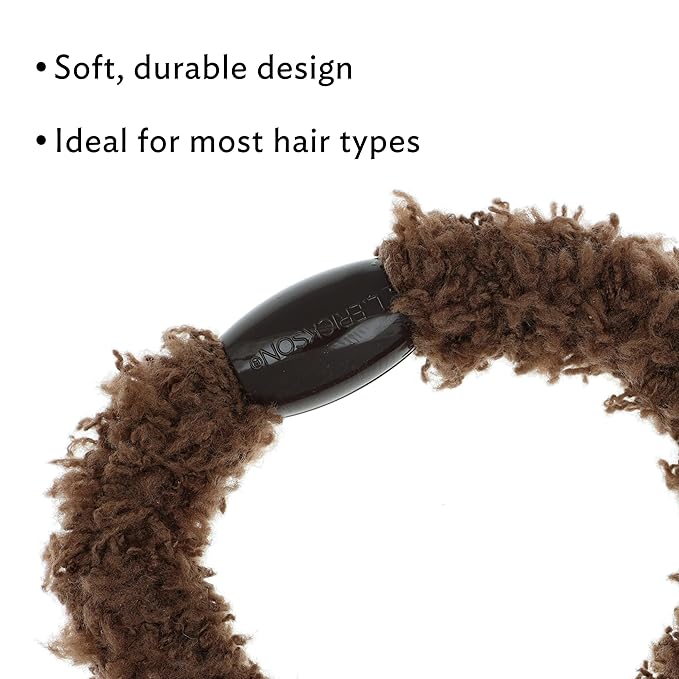 Green Hair Ties for Women, Cozy Pony, 5 Pack, Moss, Extra Thick No-Crease Bands with Strong Hold and Damage-Free Design, Soft Fuzzy Ponytail Holders for All Hair Types | L. Erickson