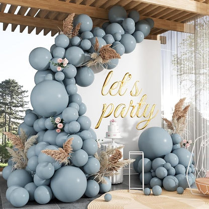 102pcs Different Sizes Dusty Blue Balloon Arch Kit, 18/12/10/5Inch Balloons | by ZizasAry