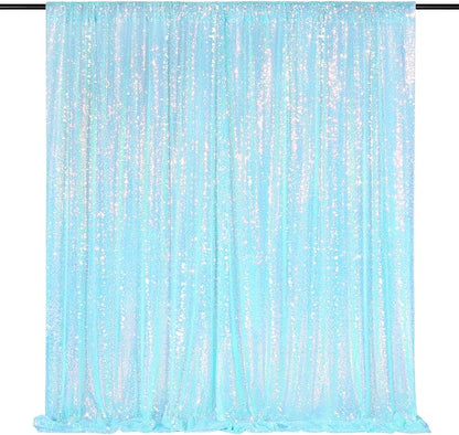 Blue Iridescent Backdrop Curtain by QueenDream