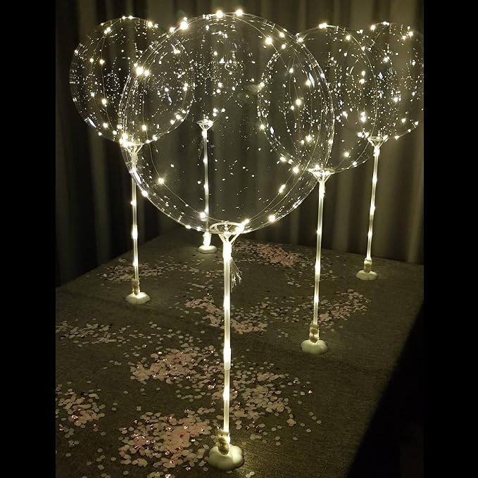 Warm White 6PC LED Light up Balloons - Image 4