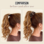 3 Pack Matte Satin Ruffled Hair Claw Clips, Pleated Scrunchie Ponytail Holder for Women, Non-Slip Bun Cuff Clamp, French Style Elegant Hair Accessories (Black, Brown, Khaki)