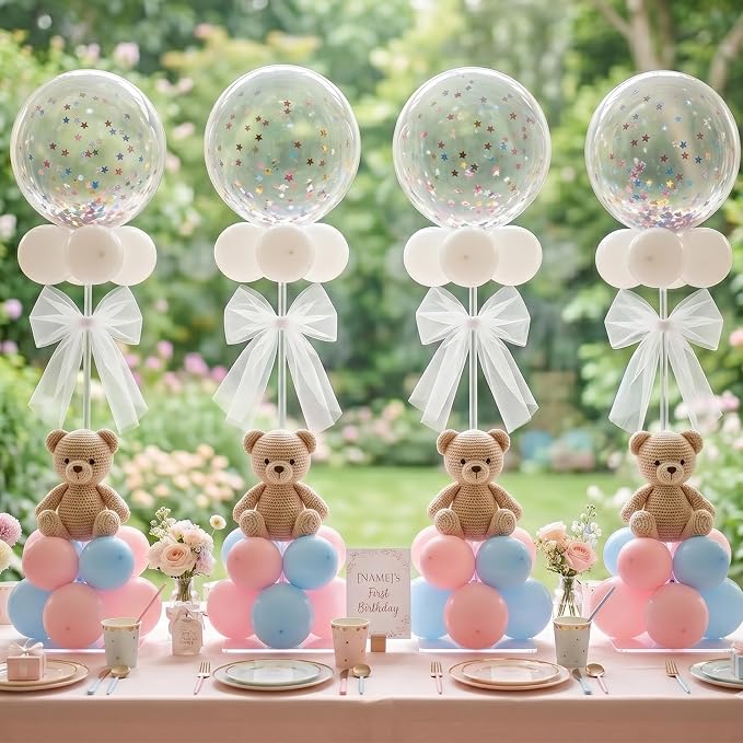 12 Pack 23.6 Inch Clear Acrylic Balloon Stands, 23.6 Inch Balloon Stand Kit - Image 4