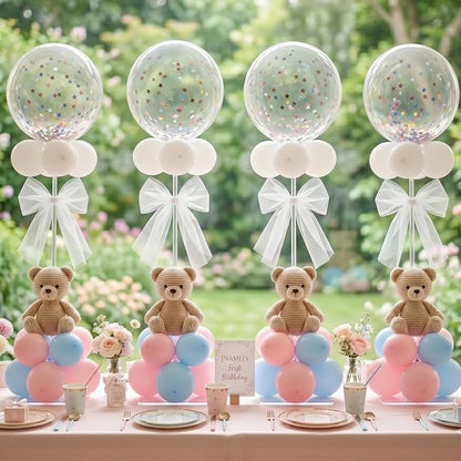12 Pack 23.6 Inch Clear Acrylic Balloon Stands, 23.6 Inch Balloon Stand Kit - Image 4
