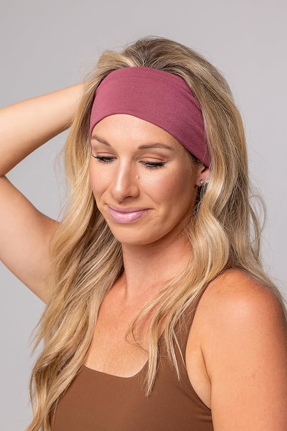 Maven Thread 4" Wide Workout Headbands for Women (2 Pack) – Non-Slip Sweatbands for Gym, Running & Yoga