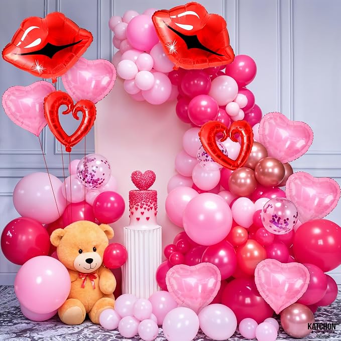 KatchOn Red and Pink Heart Shaped Balloons 22 Inch, Valentines Day Decorations - Image 5