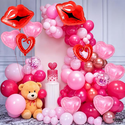 KatchOn Red and Pink Heart Shaped Balloons 22 Inch, Valentines Day Decorations - Image 5