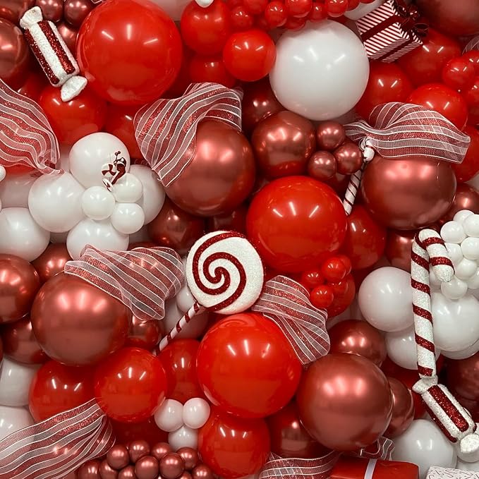 Red and White Balloons, Graduation, Valentine's Day Party Decorations - Image 3